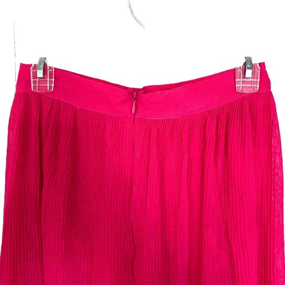 H&M Raspberry Pink Textured Zipper Waist Loose Maxi Skirt Size 4 - Picture 3 of 6